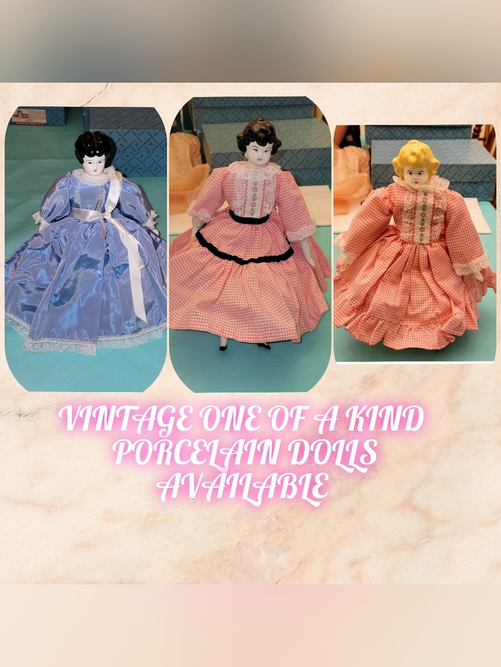 Vintage Handmade Porcelain Dolls Available See Below